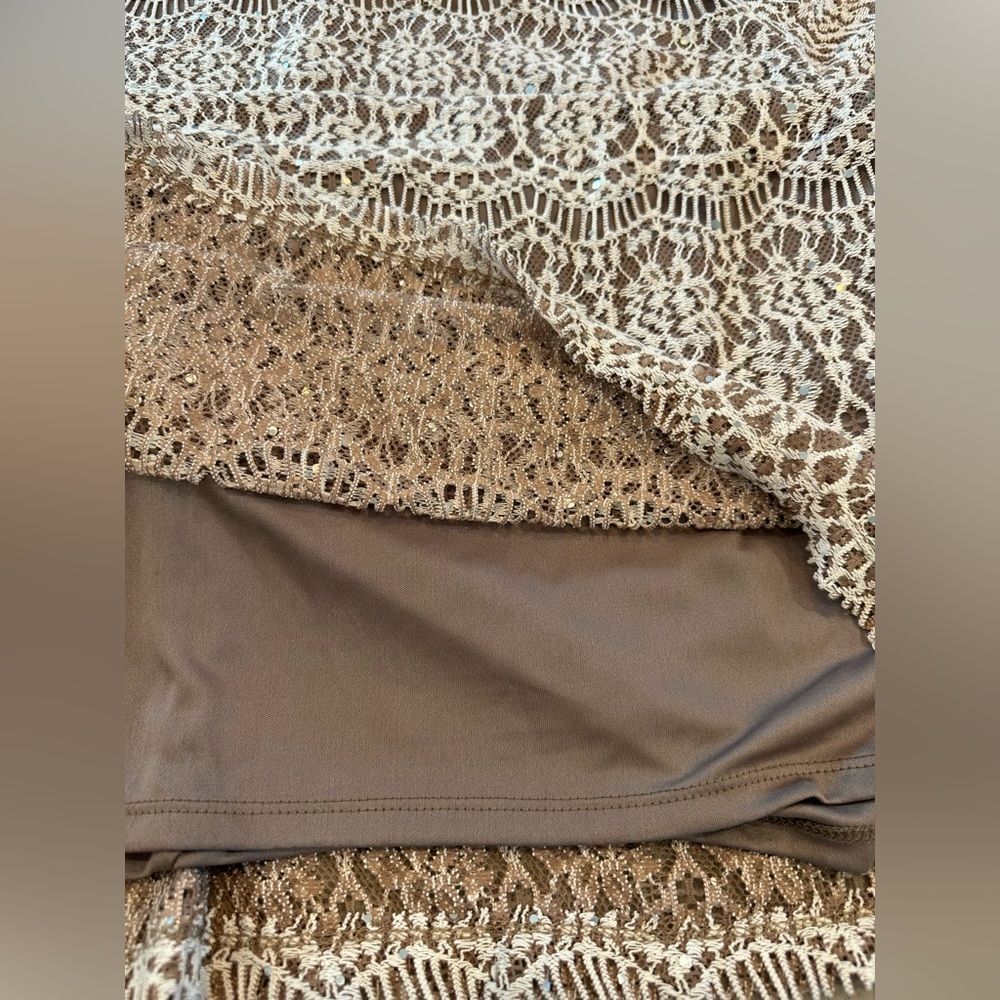 BRAND NEW WITH TAG! Jessica Howard Cream & Brown Lace Sheath Dress Size 14W - Picture 14 of 14